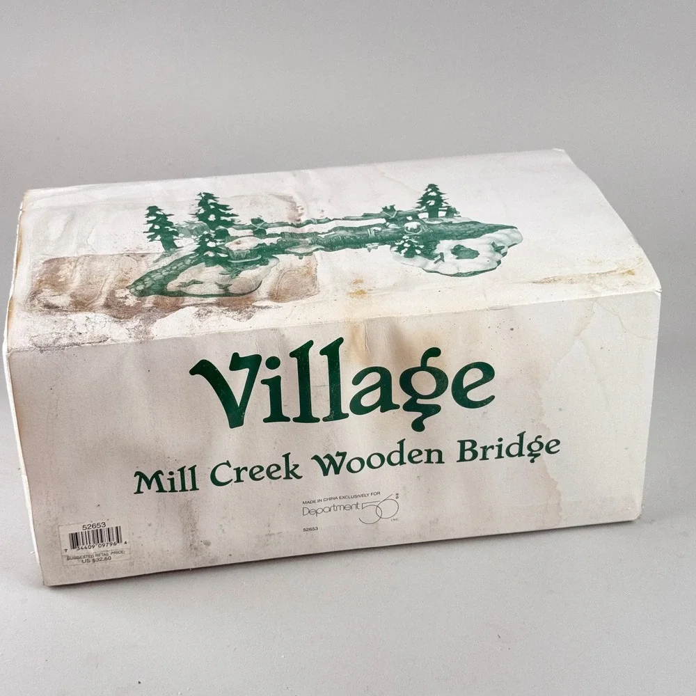 Department 56 Mill Creek Wooden Bridge Snow‎ Village Accessory 52653 Vintage NOS